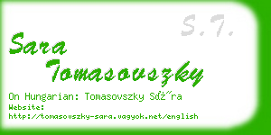 sara tomasovszky business card